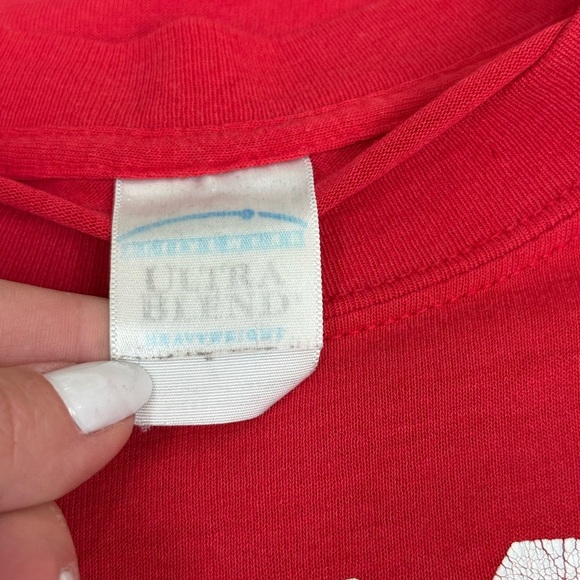 Vintage Lincoln Cross Country Red Graphic Tee Size Small, 50/50 Cotton Soft - Picture 4 of 7